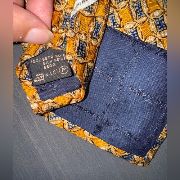 Ermenegildo Zegna 100% silk geometric tie Made in Italy - Picture 4 of 5